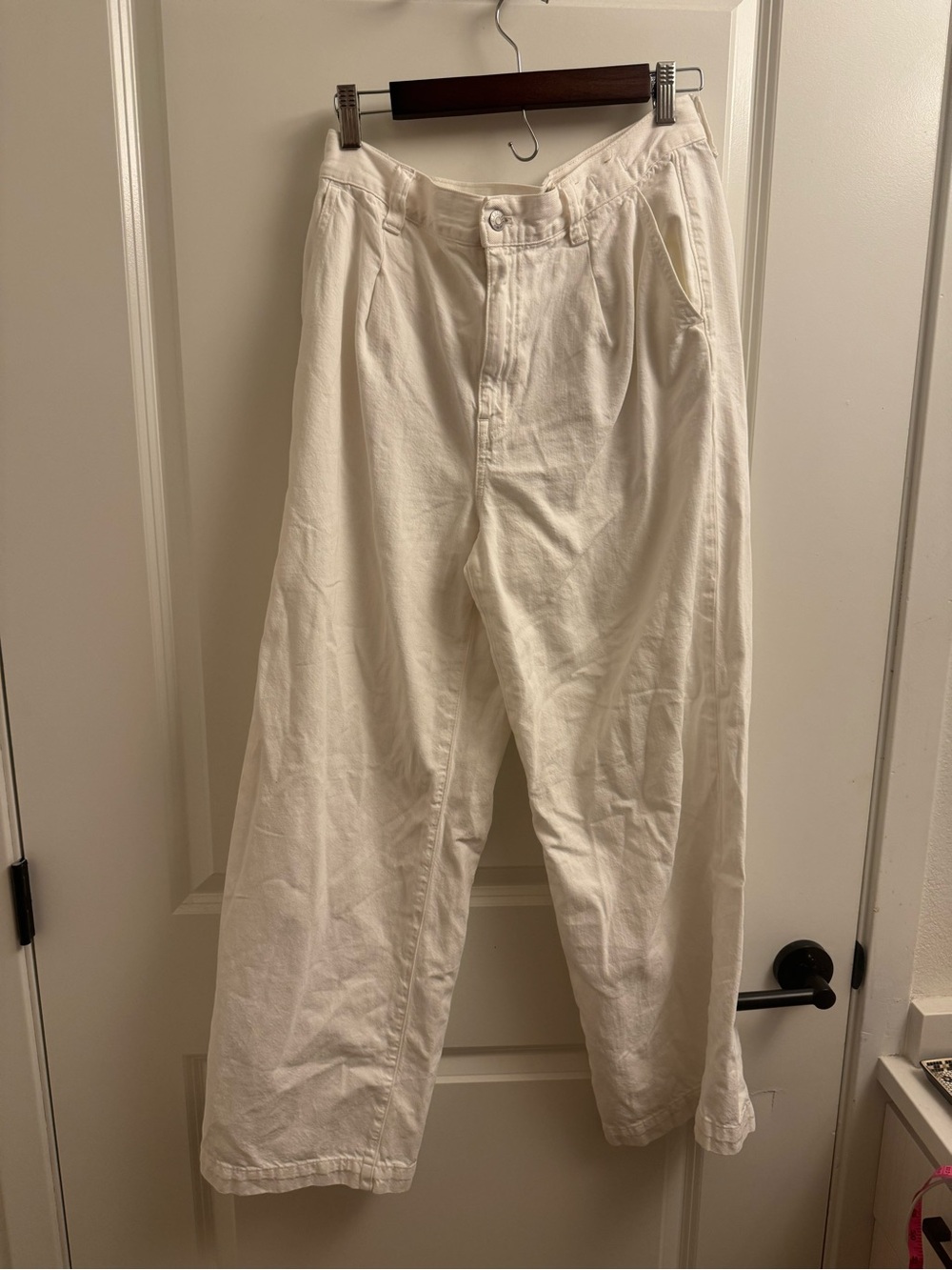 Madewell White Harlow Wide Leg Jeans Size 28